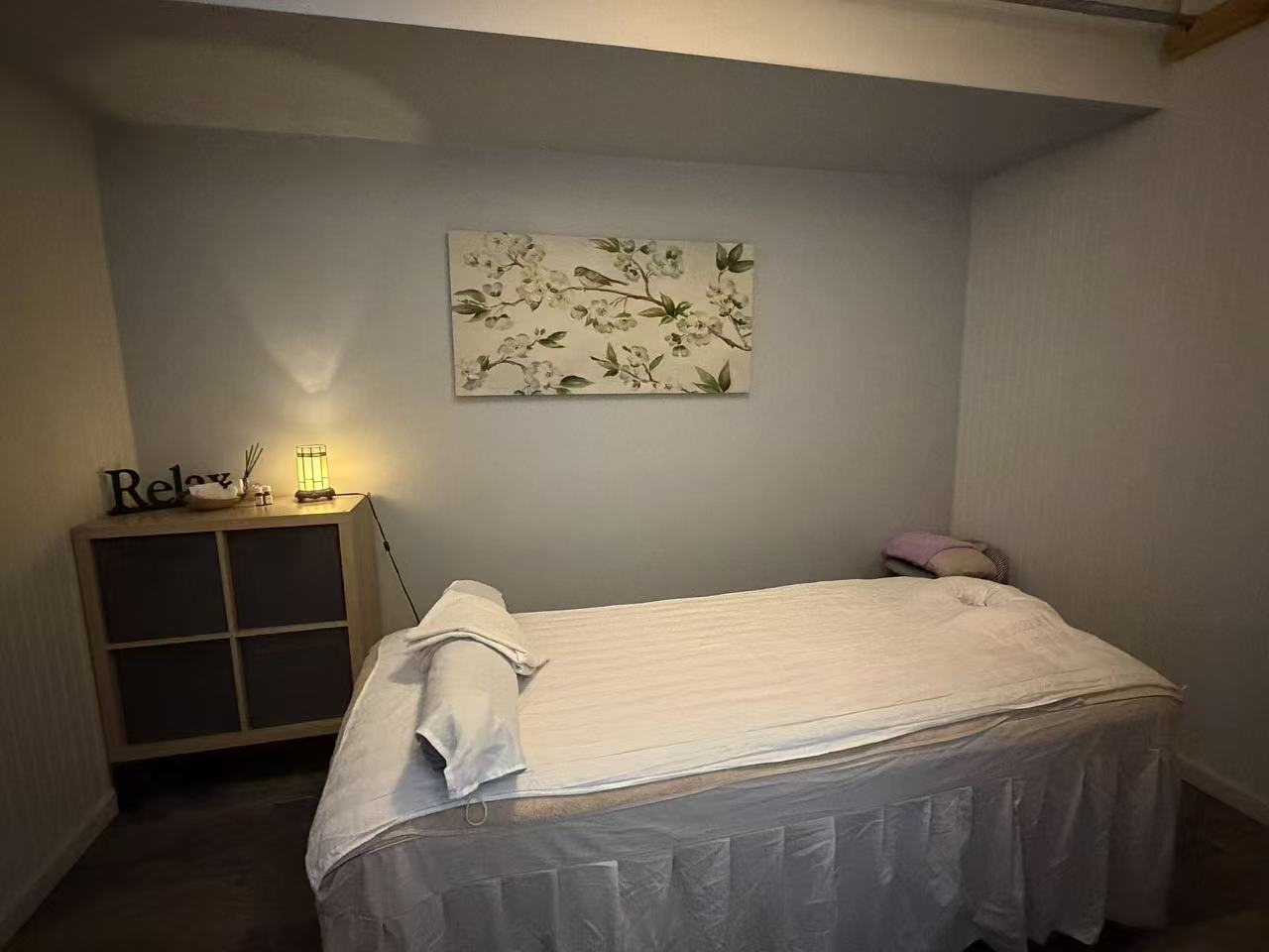 massage table in a private room at blue tide spa and wellness